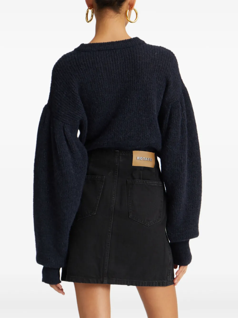 ROTATE BIRGER CHRISTENSEN Trui met ronde hals en cuffs Blauw