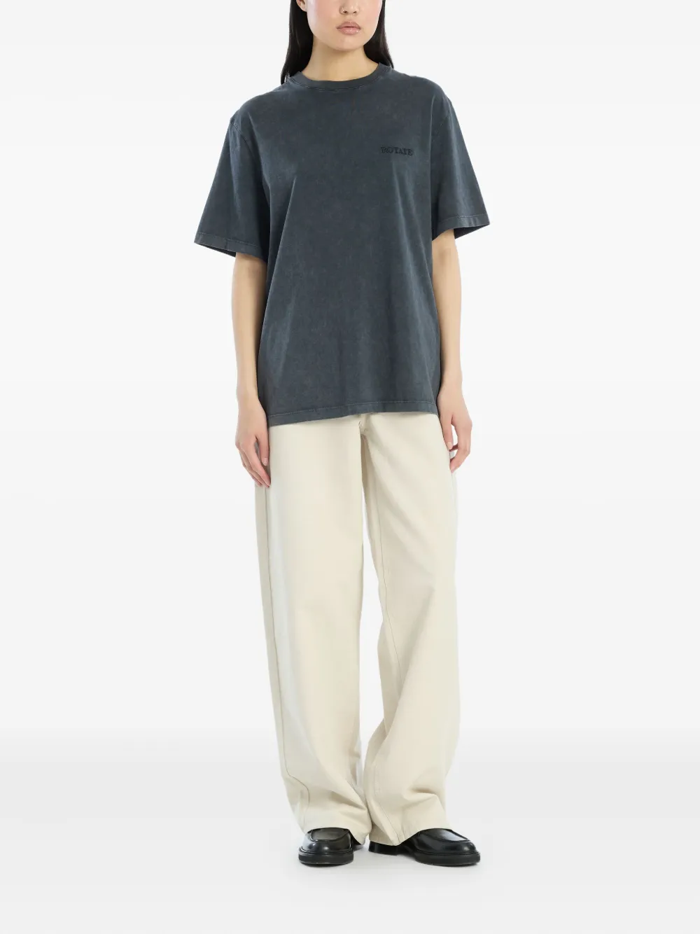 ROTATE BIRGER CHRISTENSEN T-shirt met geborduurd logo Grijs