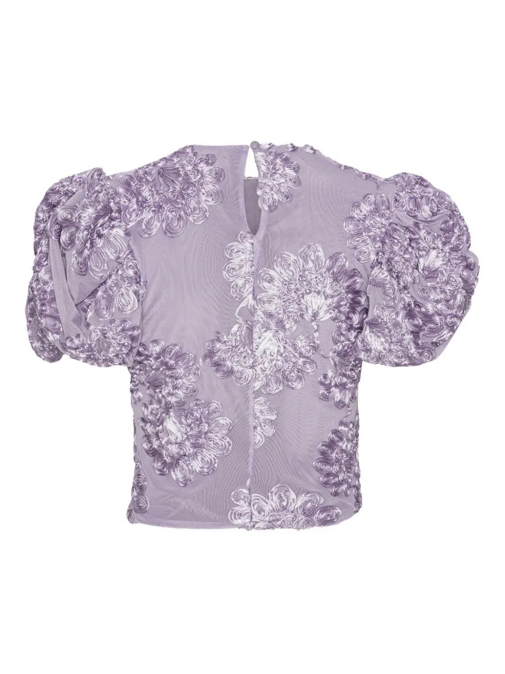 ROTATE BIRGER CHRISTENSEN Top met pofmouwen en bloemenprint Paars