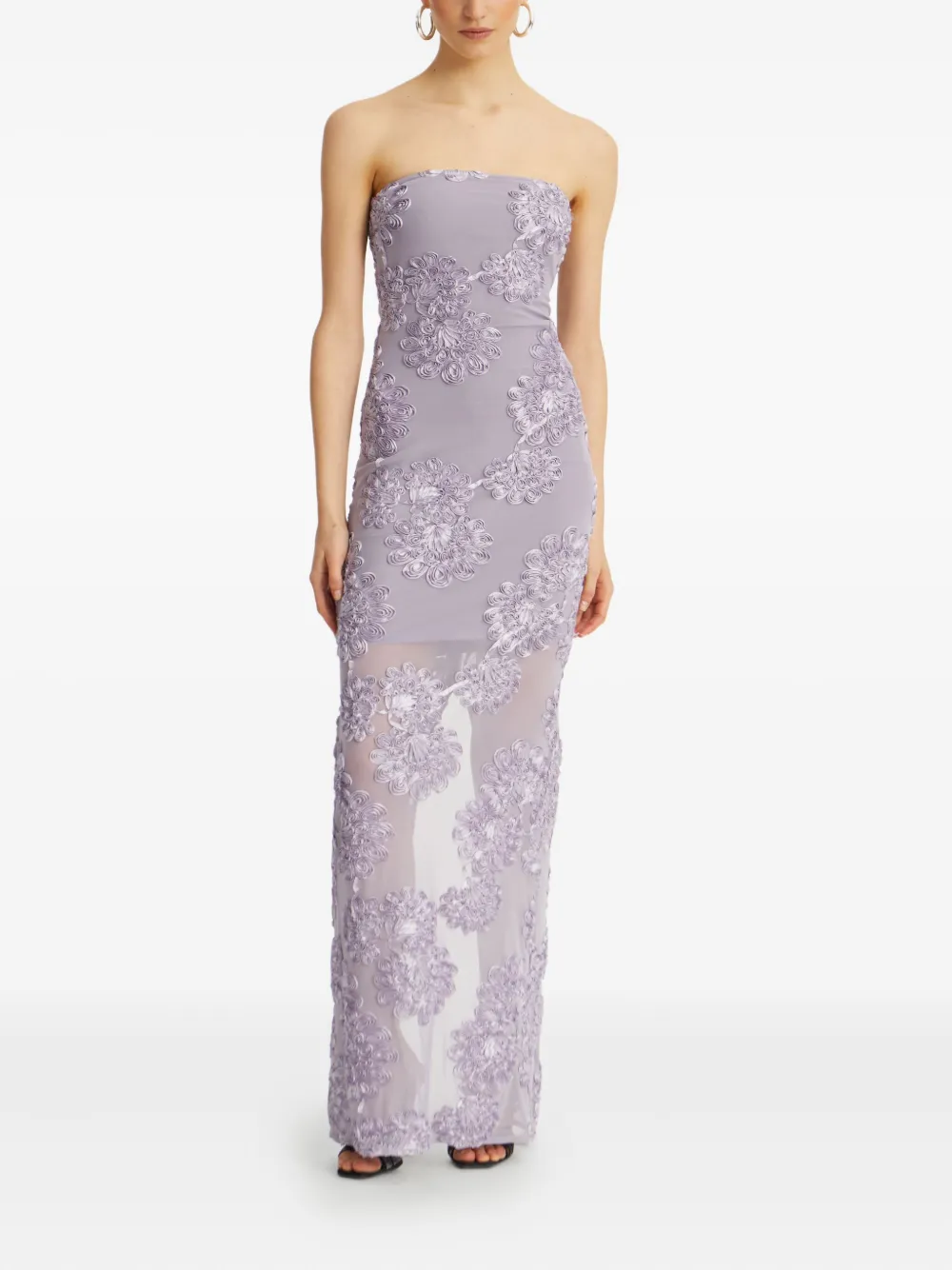 ROTATE BIRGER CHRISTENSEN Maxi-jurk met bloemenmesh Paars