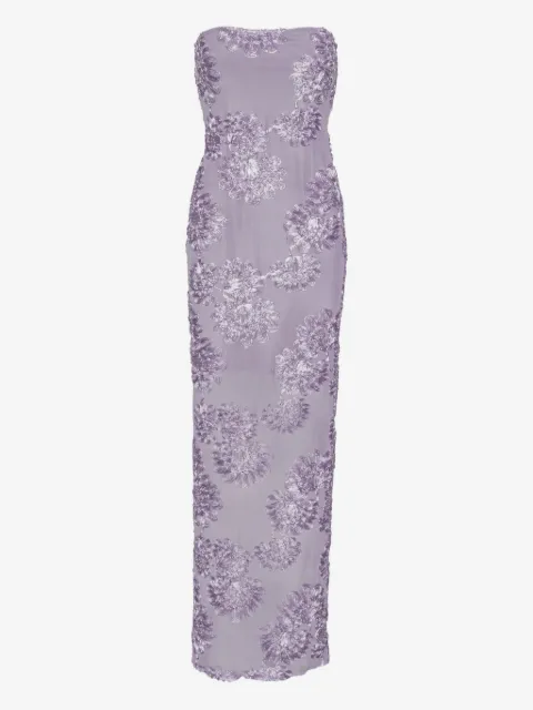 ROTATE BIRGER CHRISTENSEN lang kjole i blomstret mesh