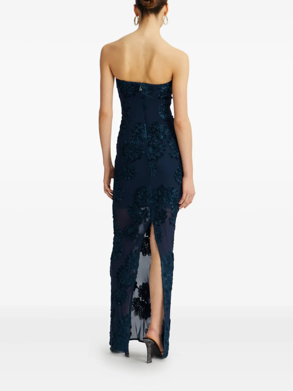 ROTATE BIRGER CHRISTENSEN Maxi-jurk met bloemenmesh Blauw
