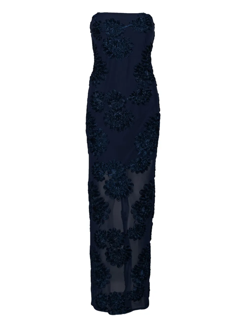 ROTATE BIRGER CHRISTENSEN Maxi-jurk met bloemenmesh Blauw