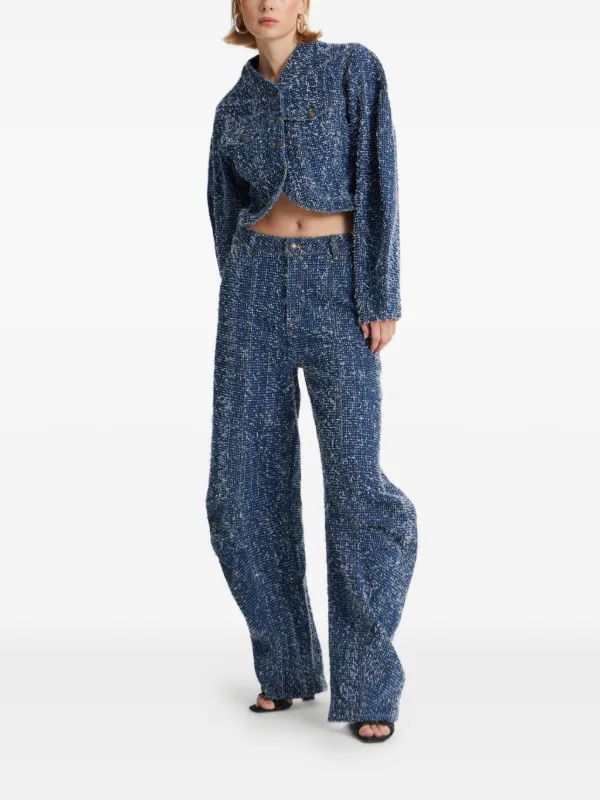 【タイムセール】ROTATE Birger Christensen 新品　パンツ ROTATE BIRGER CHRISTENSEN bubble-hem loose-fit Pants | Blue