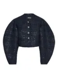 ROTATE BIRGER CHRISTENSEN sequin-embellished puff-sleeve jacket - Blue