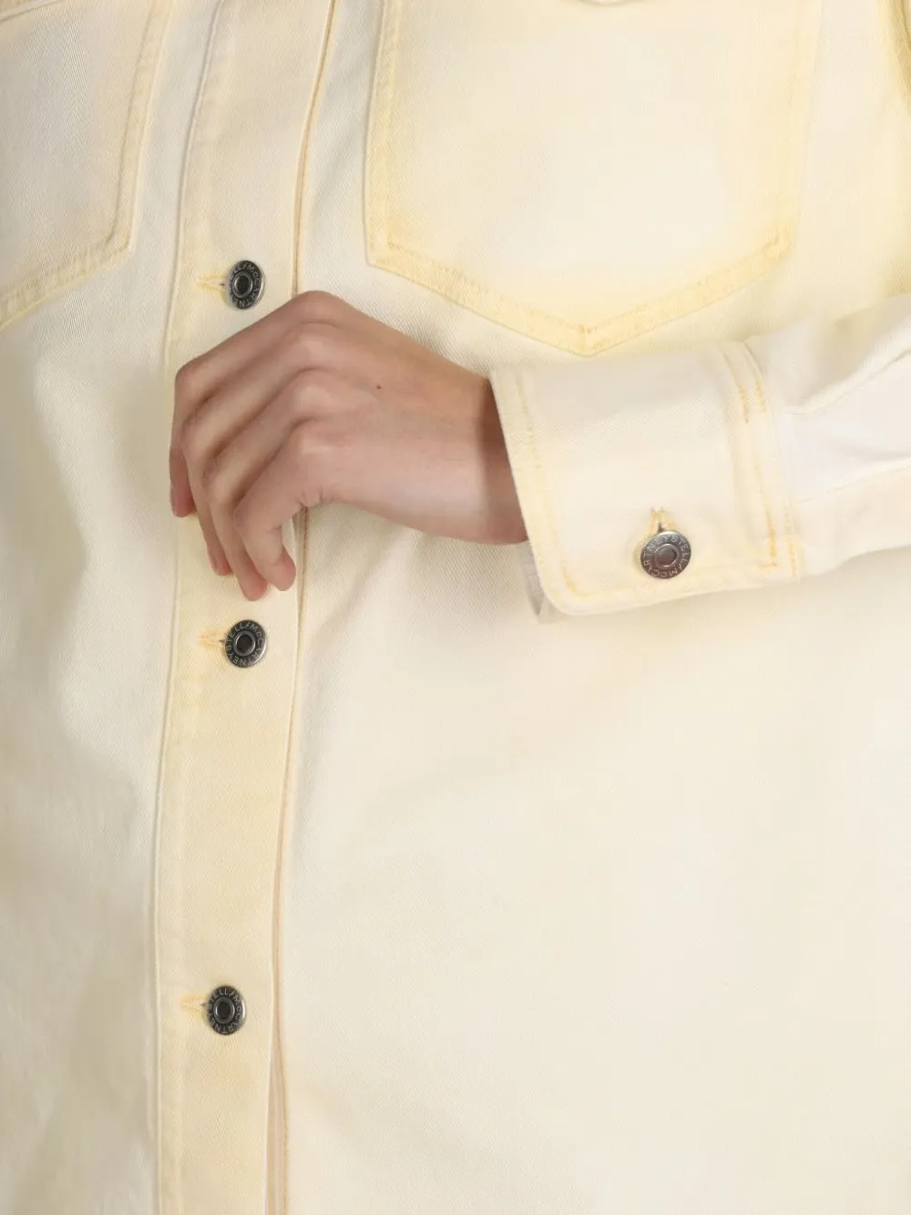 Stella Mccartney Pocket Denim Jacket In Yellow