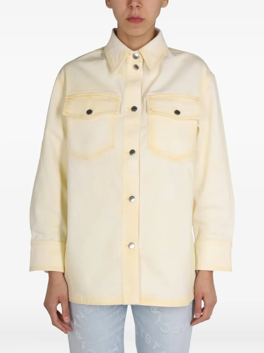 Stella Mccartney Pocket Denim Jacket In Yellow