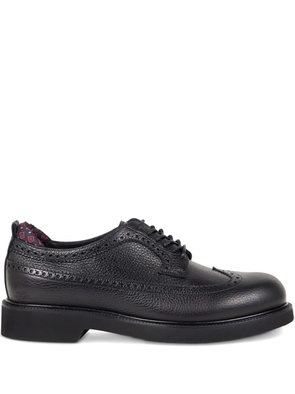 ETRO leather broguing-details Derby shoes Black