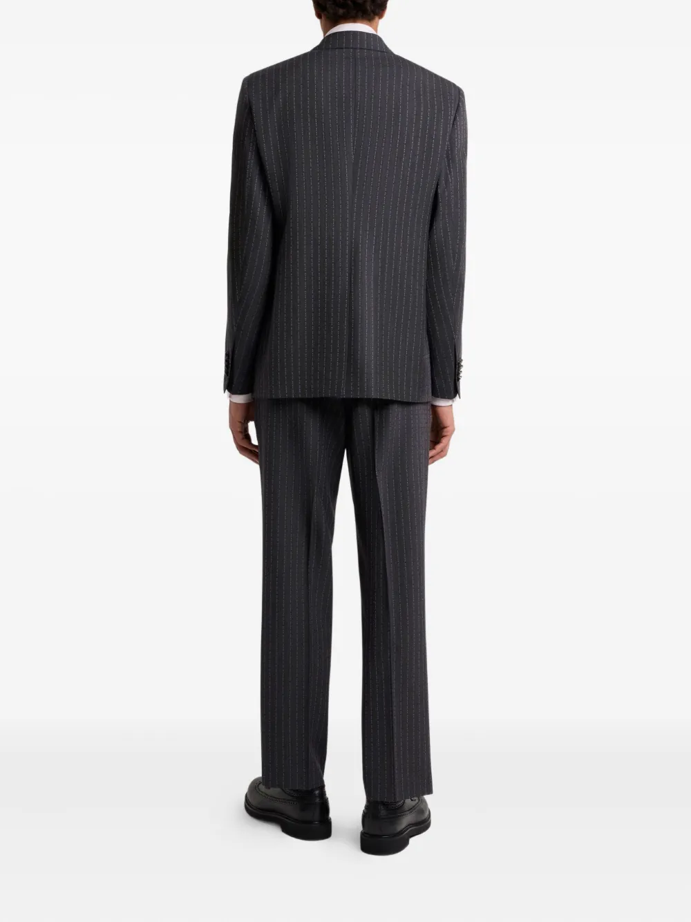 ETRO Blazer met krijtstreep en dubbele rij knopen Grijs