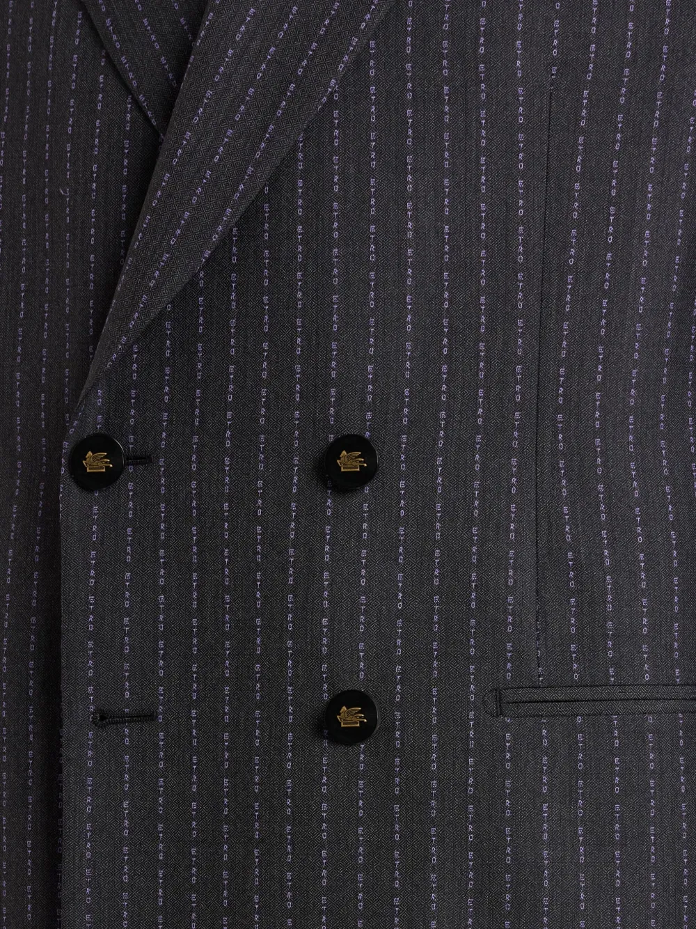 ETRO Blazer met krijtstreep en dubbele rij knopen Grijs