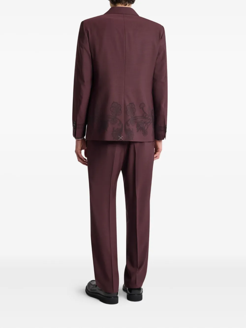 ETRO Jack met dubbele rij knopen en paisley-print Grijs