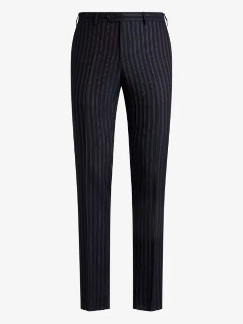 ETRO pantalon en laine à fines rayures