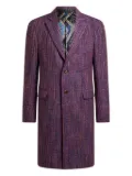 ETRO tweed single-breasted coat - Purple