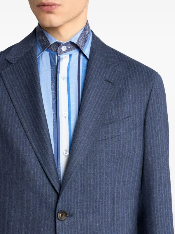 ETRO ストライプ ウールスーツ | ブルー | FARFETCH JP