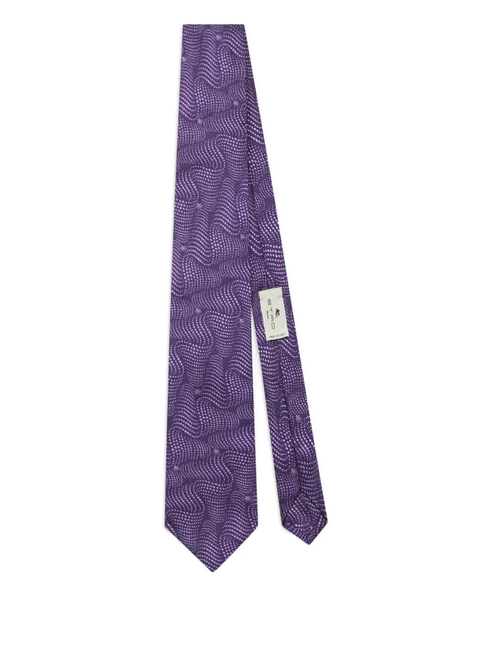 ETRO wave-pattern silk tie Paars