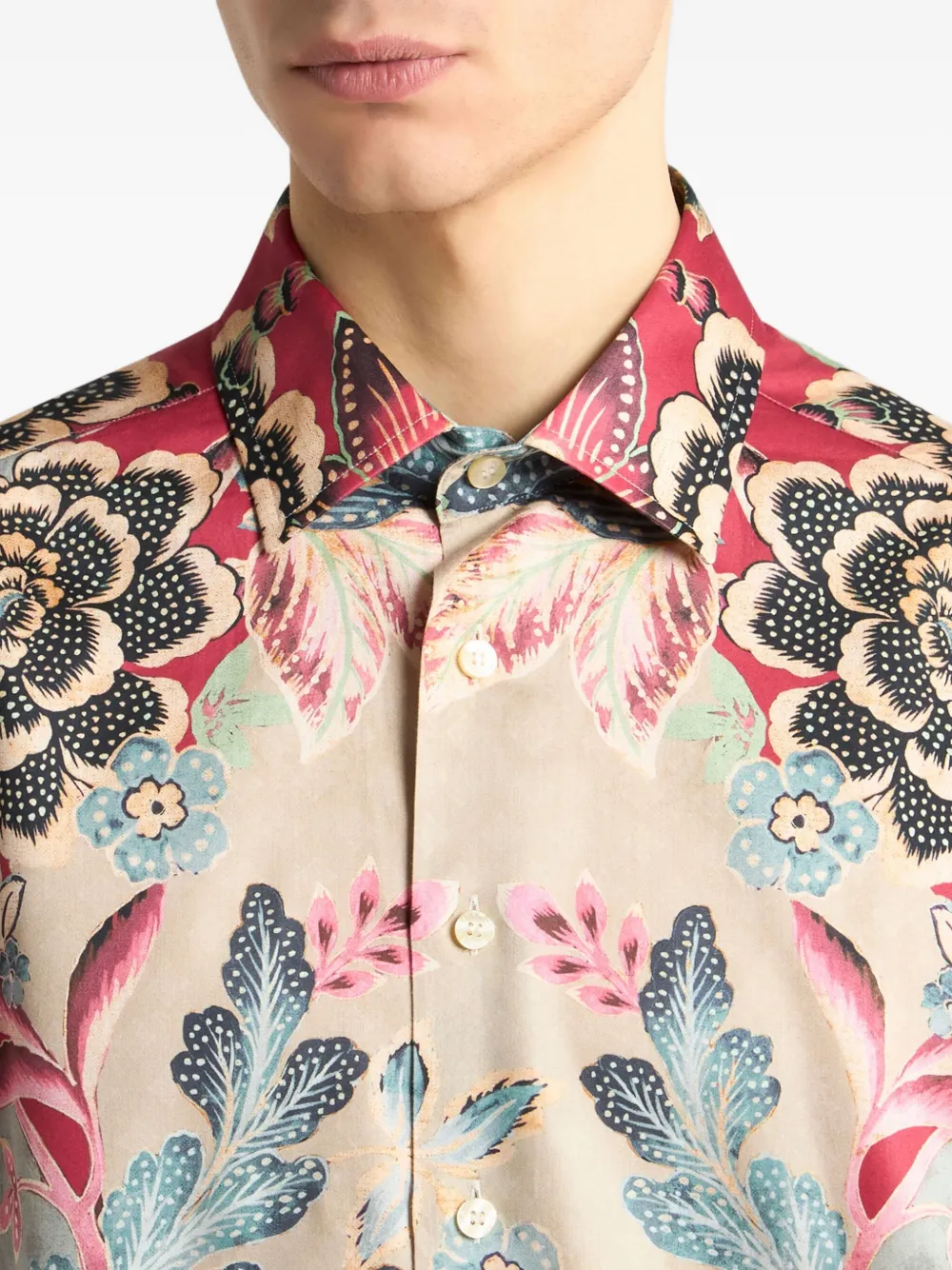 ETRO Overhemd met bloemenprint Beige