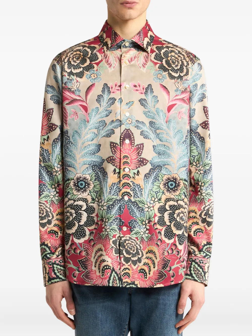 ETRO Overhemd met bloemenprint Beige
