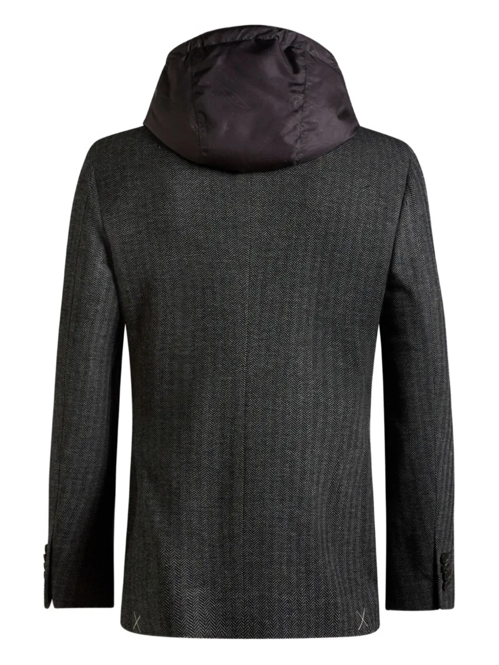 ETRO herringbone detachable-hood blazer Grijs