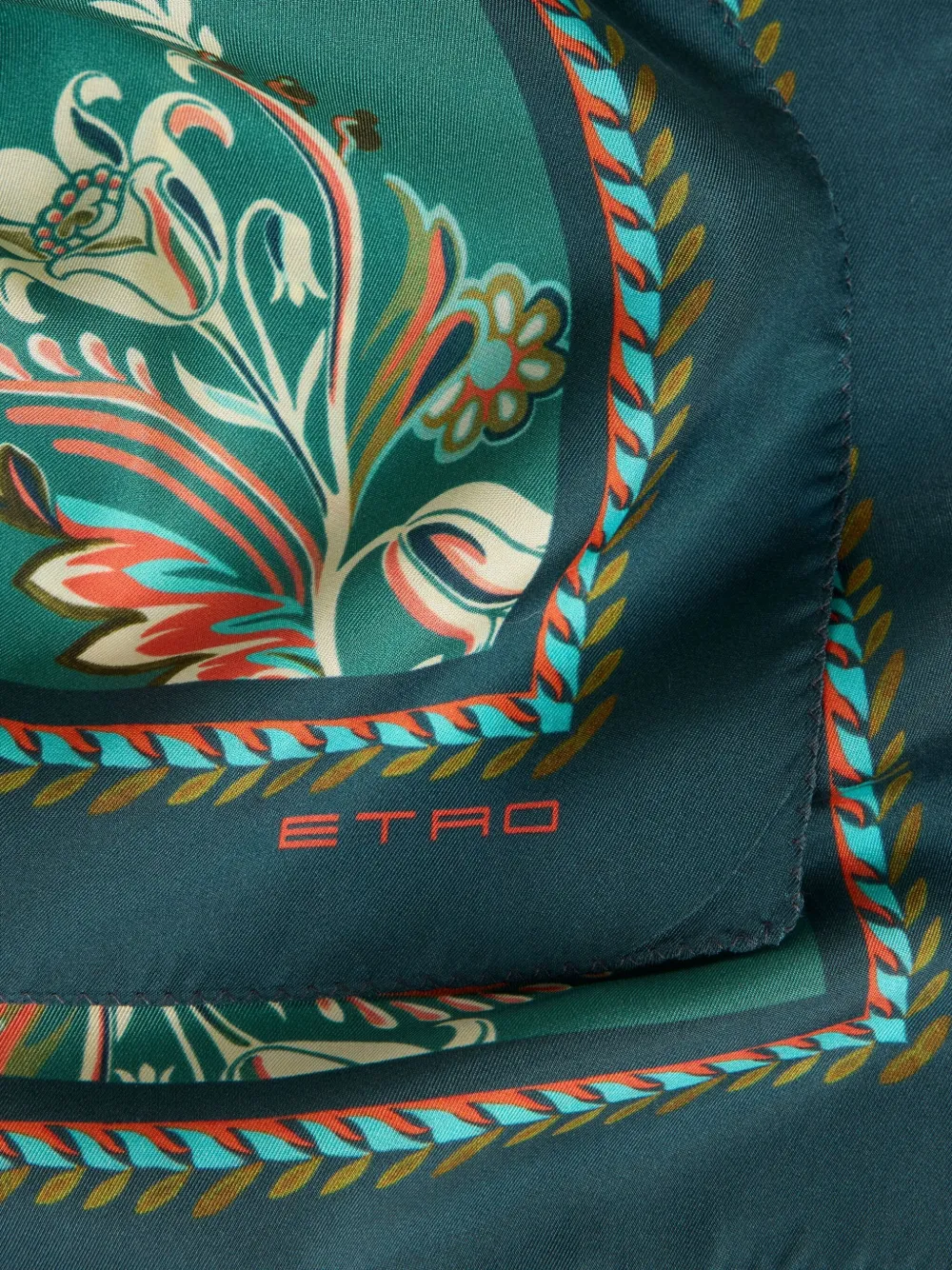 ETRO Zijden sjaal met paisley-print Groen