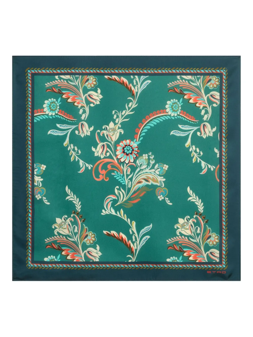 ETRO Zijden sjaal met paisley-print Groen