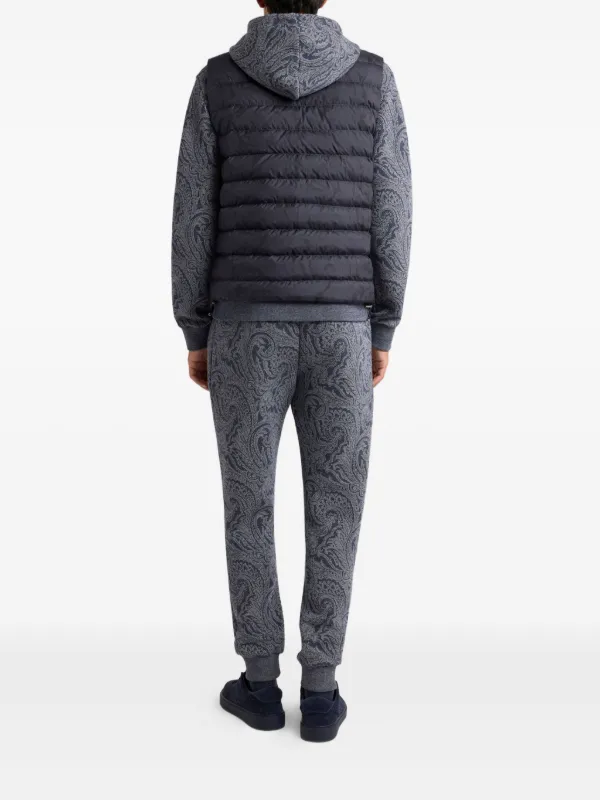 矢*治様 ETRO エトロ 2WAYウールダウンベスト 3L フード ペイズリー ETRO ペイズリーパデッドベスト | ブルー | FARFETCH JP