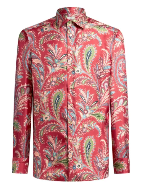 ETRO camisa de seda con estampado de cachemira