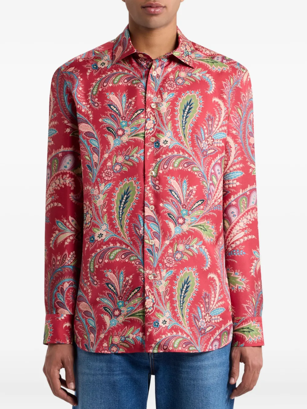 ETRO Overhemd met paisley-print Rood