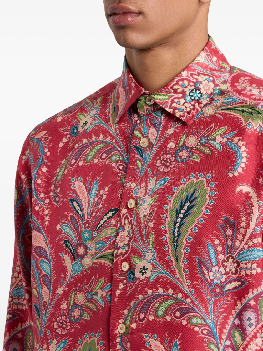 ETRO Overhemd met paisley-print Rood