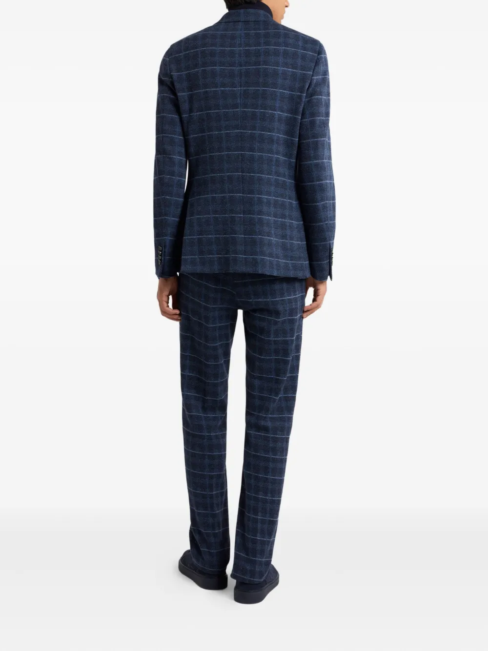 ETRO check-motif quilted jacket Blauw