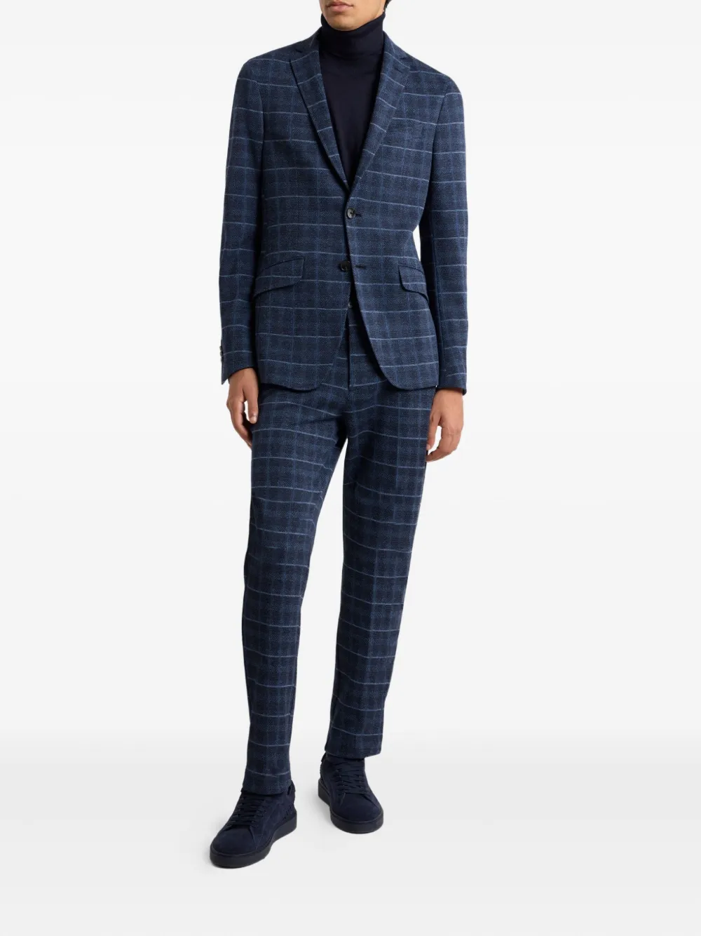 ETRO check-motif quilted jacket Blauw