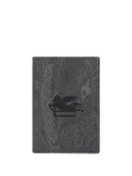 ETRO paisley embroidered passport case - Grey