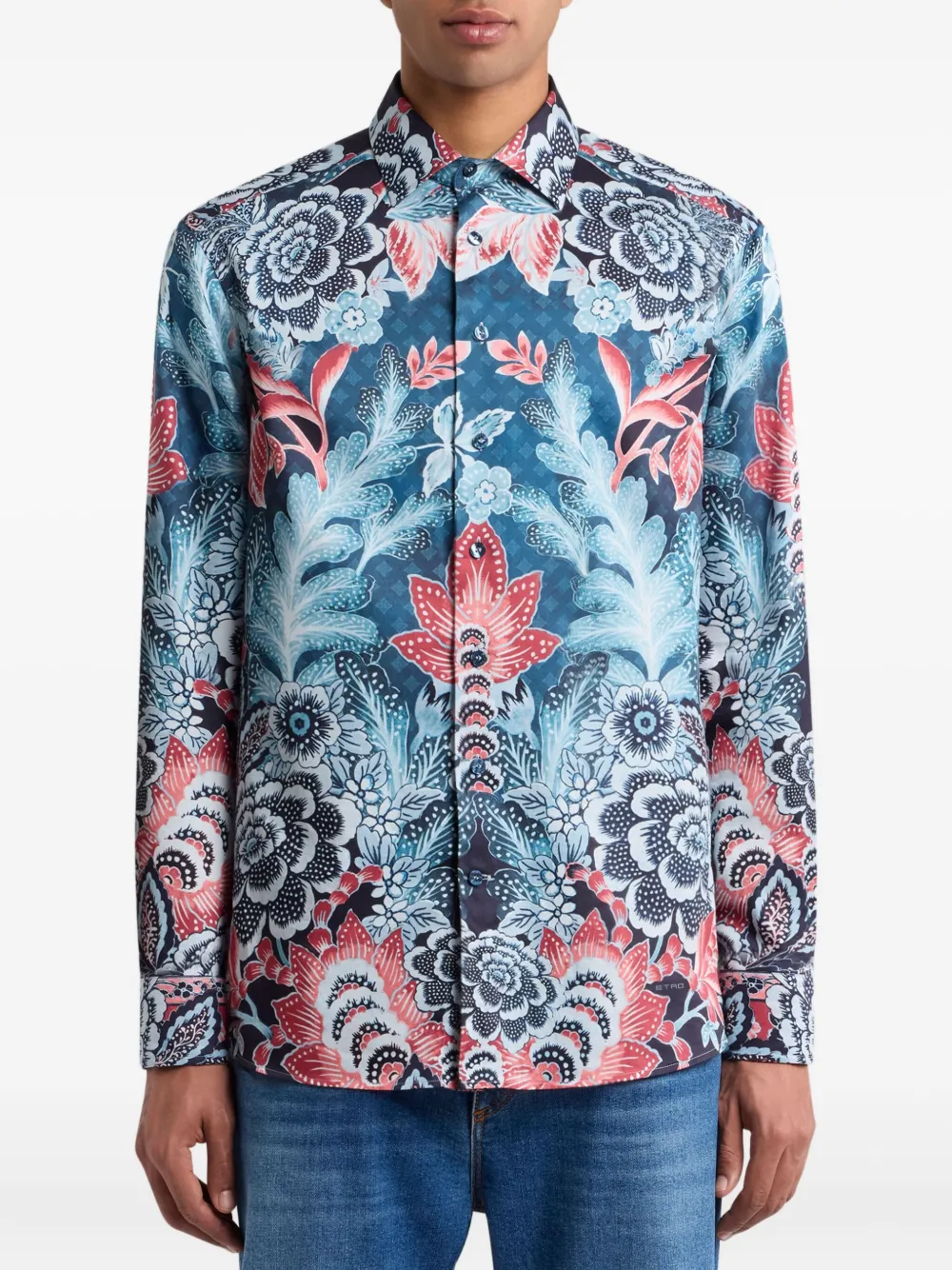 ETRO Overhemd met bloemenprint Blauw