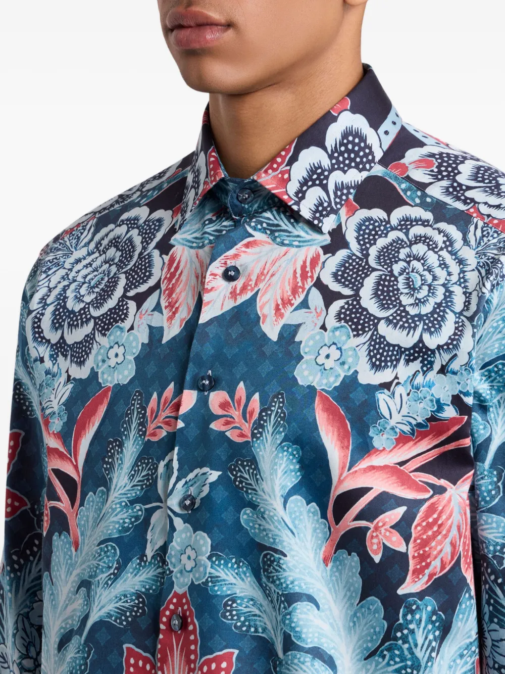 ETRO Overhemd met bloemenprint Blauw