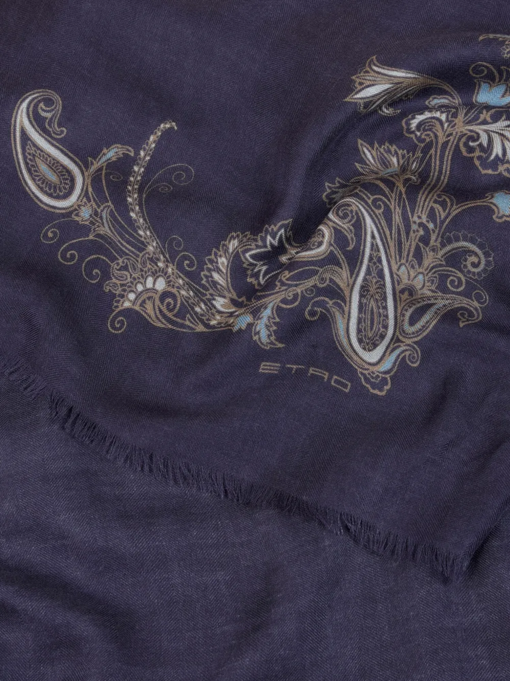 ETRO Sjaal met paisley-print Blauw