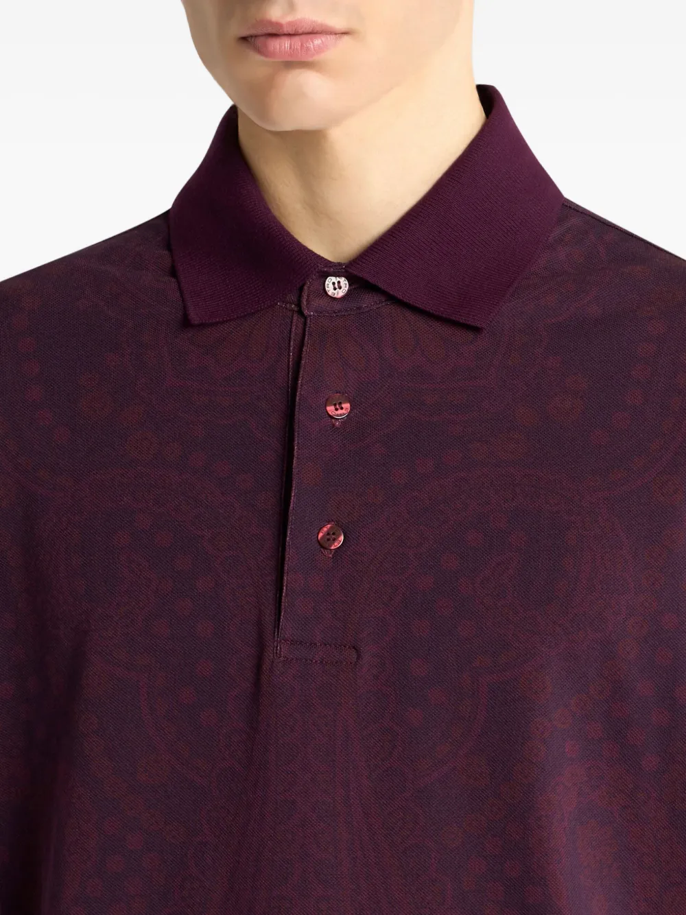 ETRO Poloshirt met paisley-print Rood