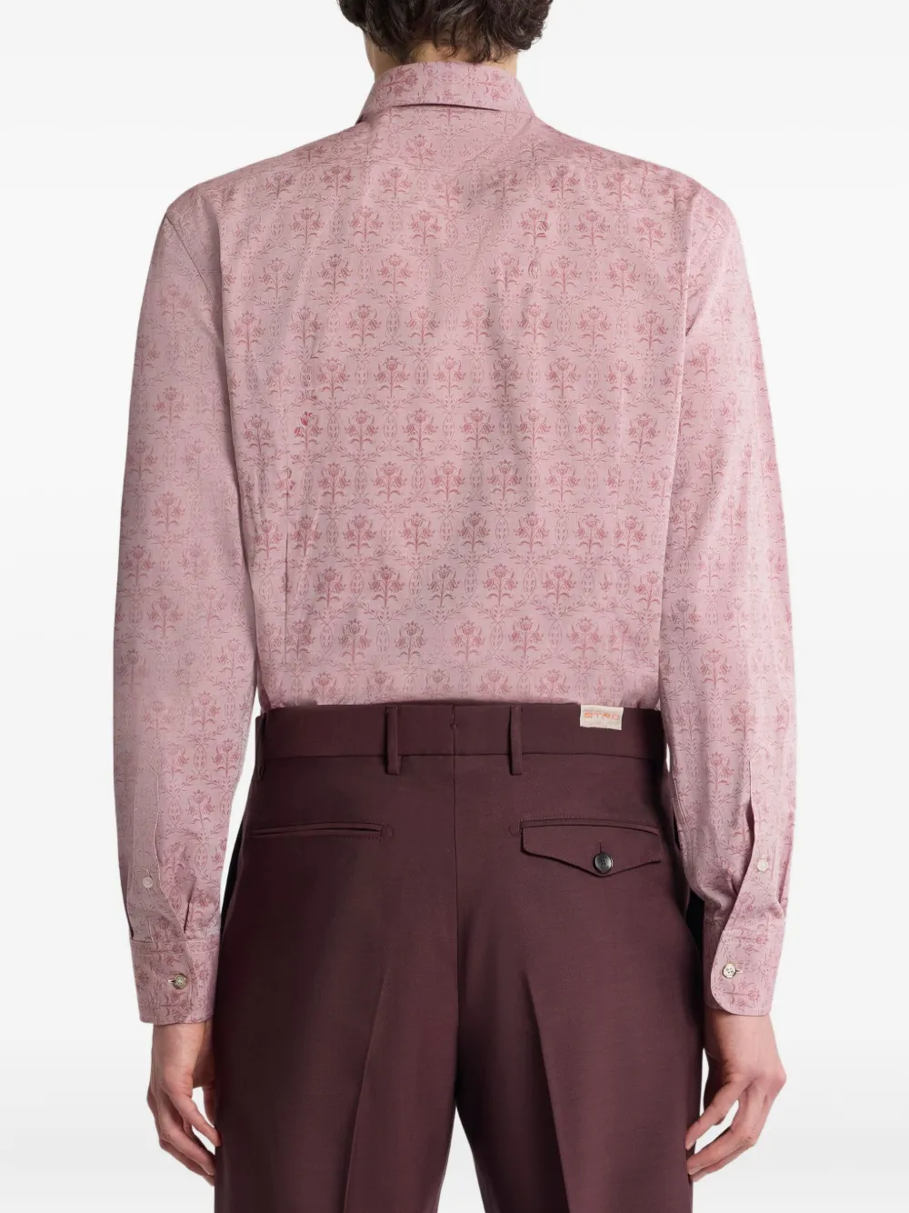 ETRO Overhemd met bloemen-jacquard en knopen Roze