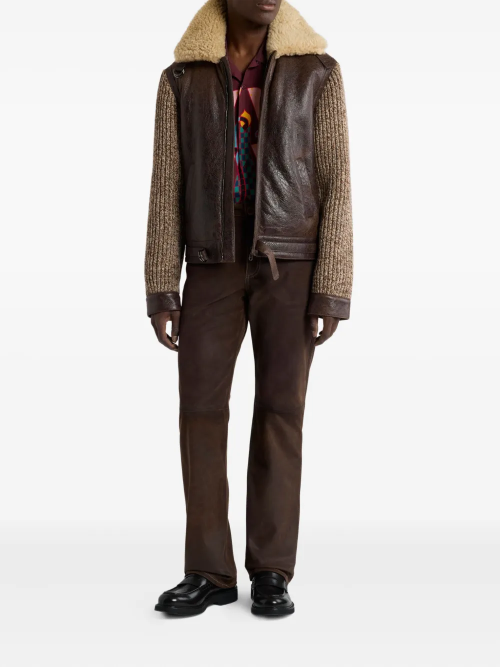 ETRO shearling knit-sleeve jacket | Leather Jackets | Image 2