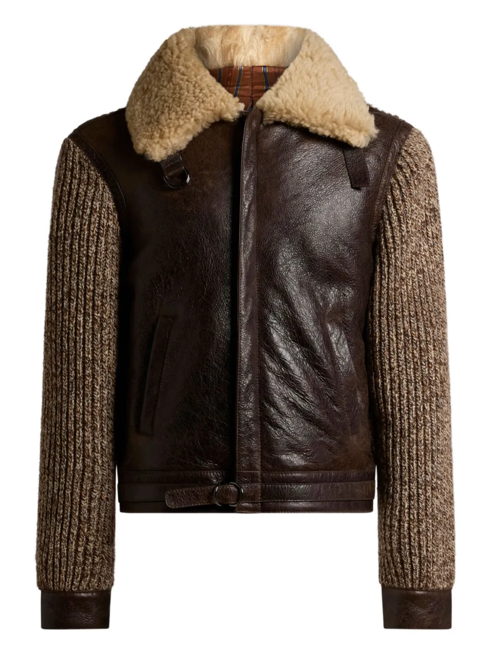 ETRO shearling knit-sleeve jacket | Brown | Image 1