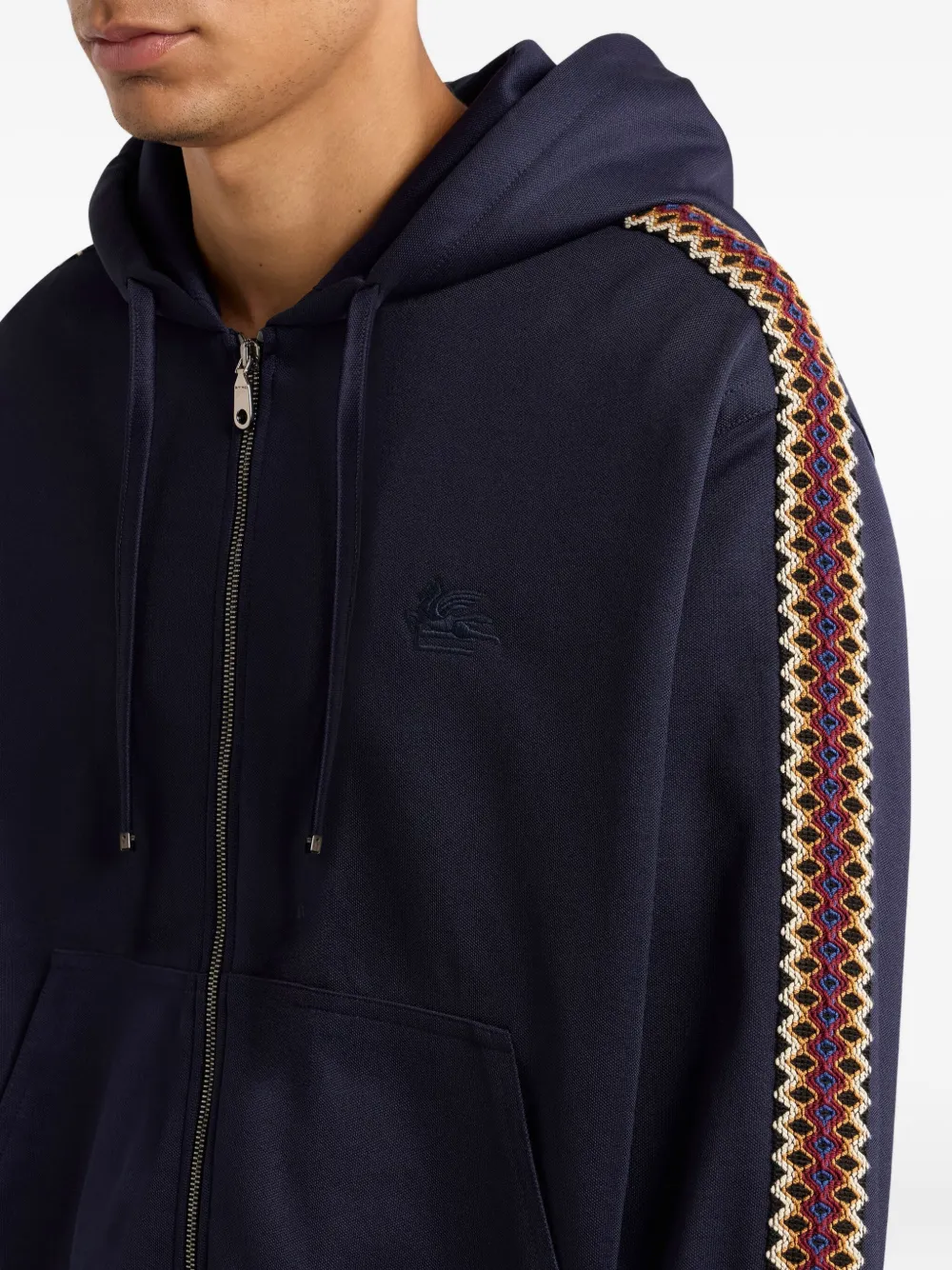 ETRO Pegaso sweater met borduurwerk en capuchon Blauw