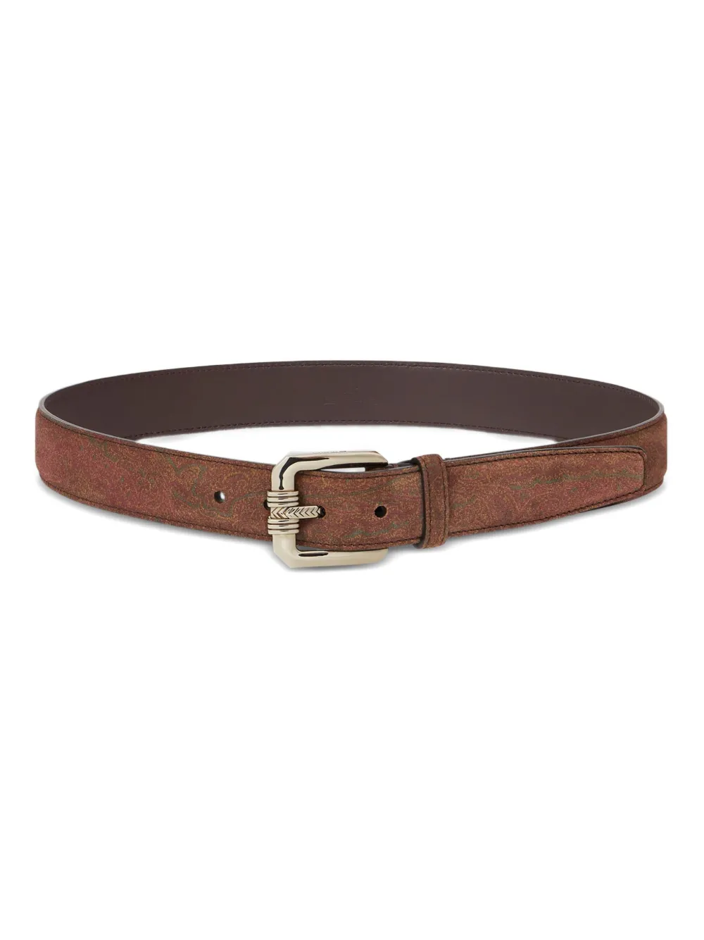 ETRO Suède riem met paisley-patroon Bruin