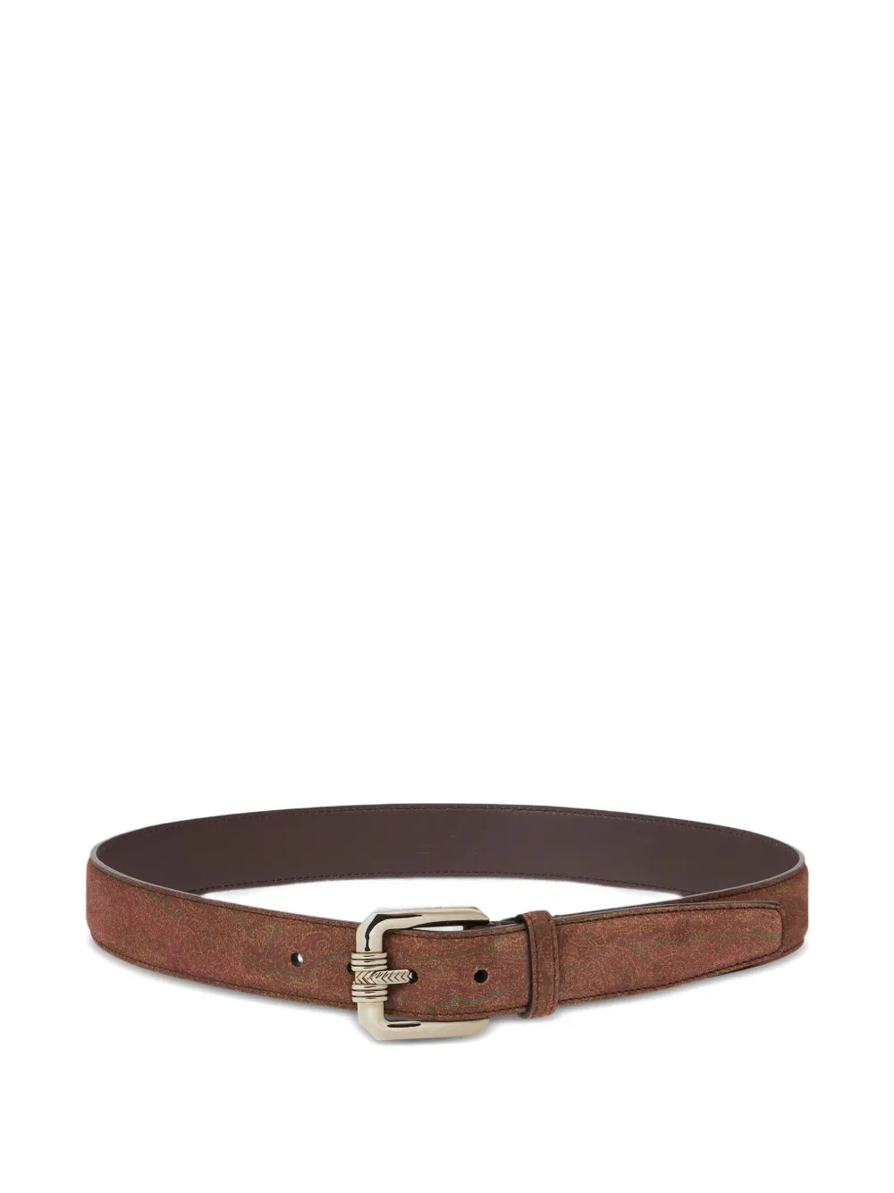 ETRO Suède riem met paisley-patroon Bruin