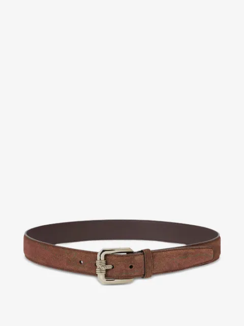 ETRO paisley-pattern suede belt