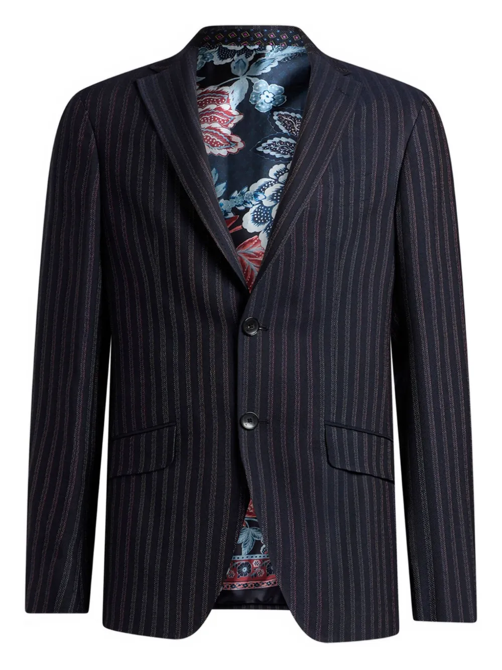 ETRO striped wool-blend suit Zwart