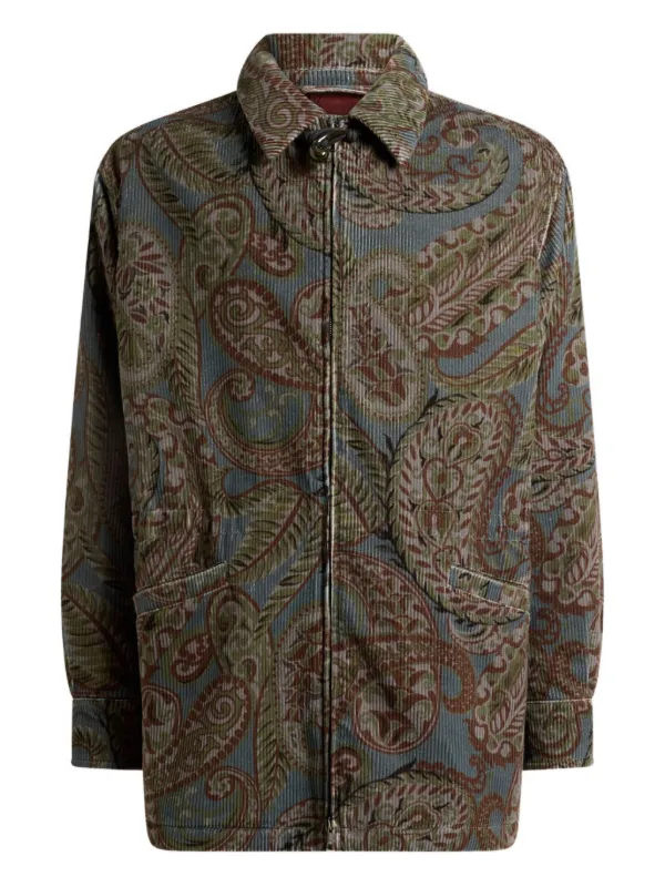 ETRO ペイズリー コーデュロイ ジャケット | グリーン | FARFETCH JP
