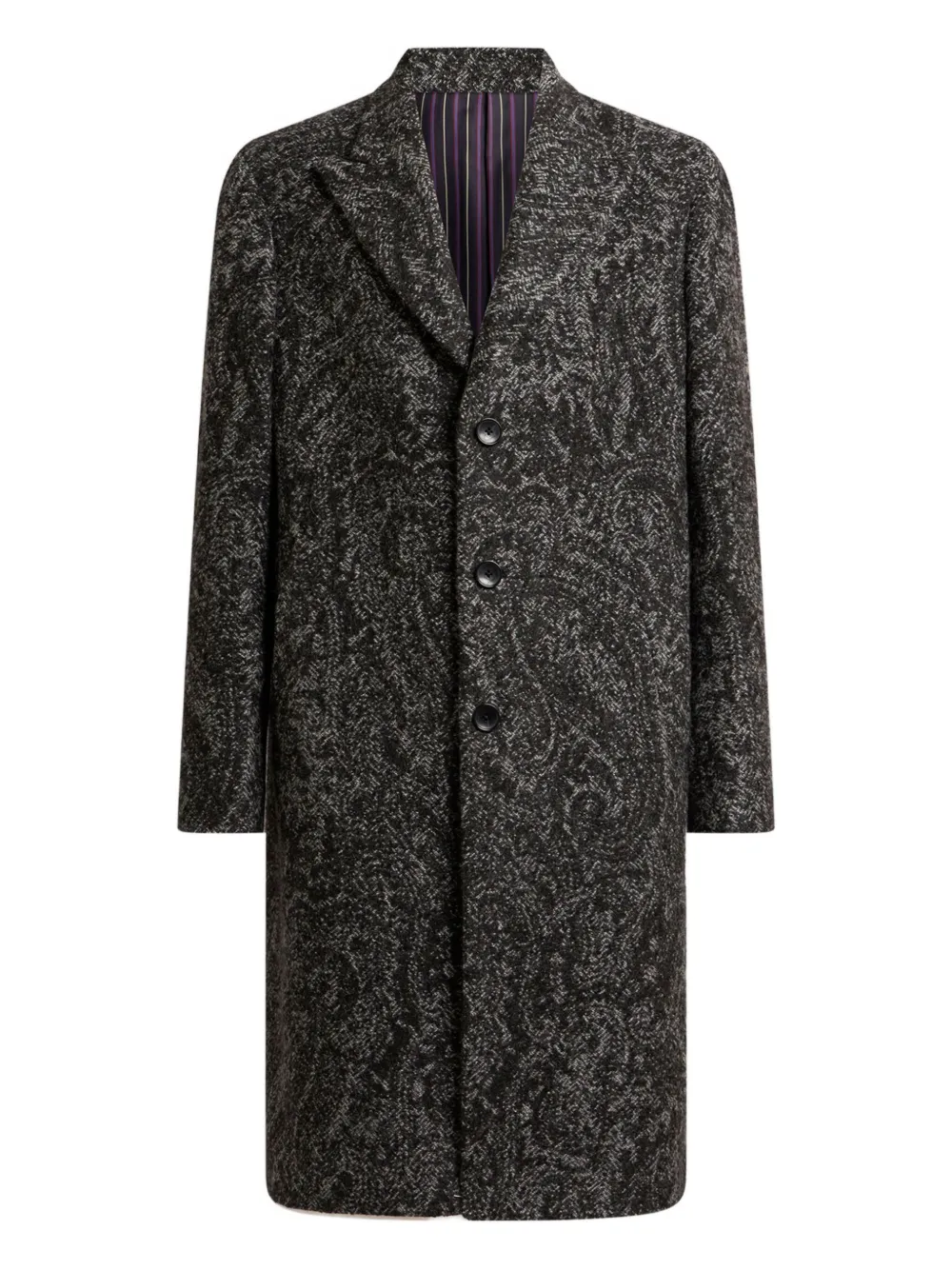 ETRO jacquard single-breasted coat Grijs