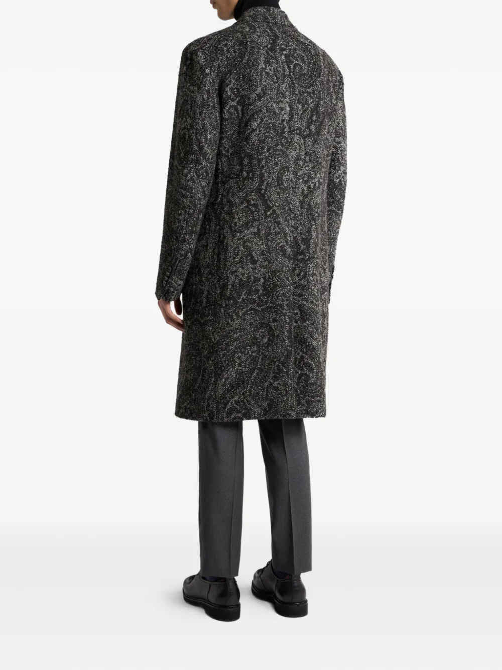 ETRO Jas met enkele rij knopen en jacquard Grijs