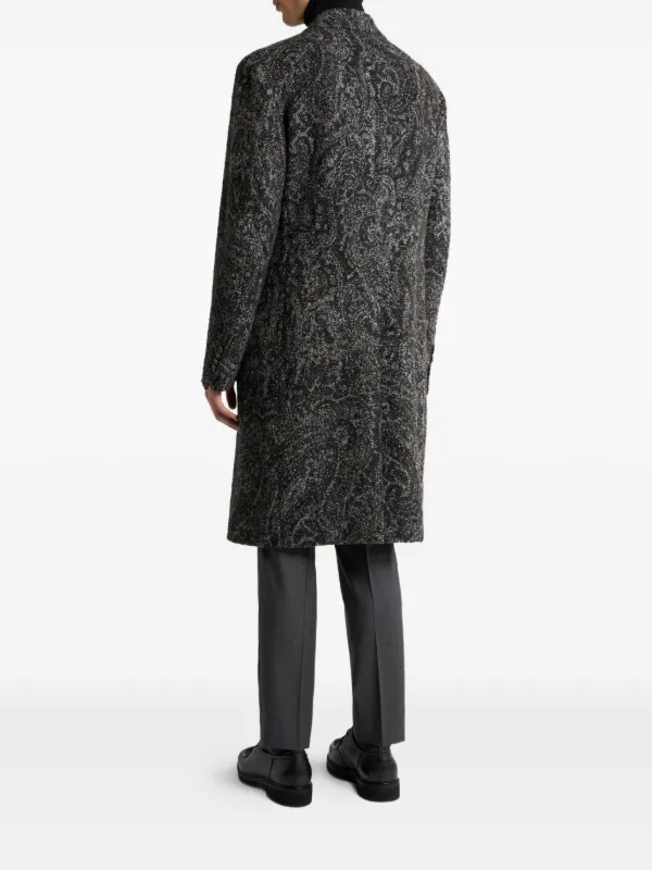 ETRO Jacquard single-breasted Coat | Grey | FARFETCH JO