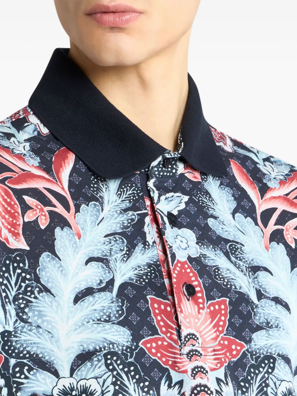 ETRO Poloshirt met bloemenprint Blauw
