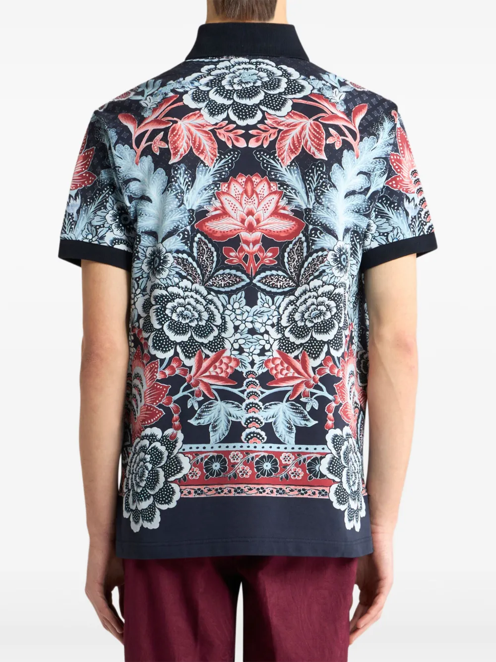 ETRO Poloshirt met bloemenprint Blauw