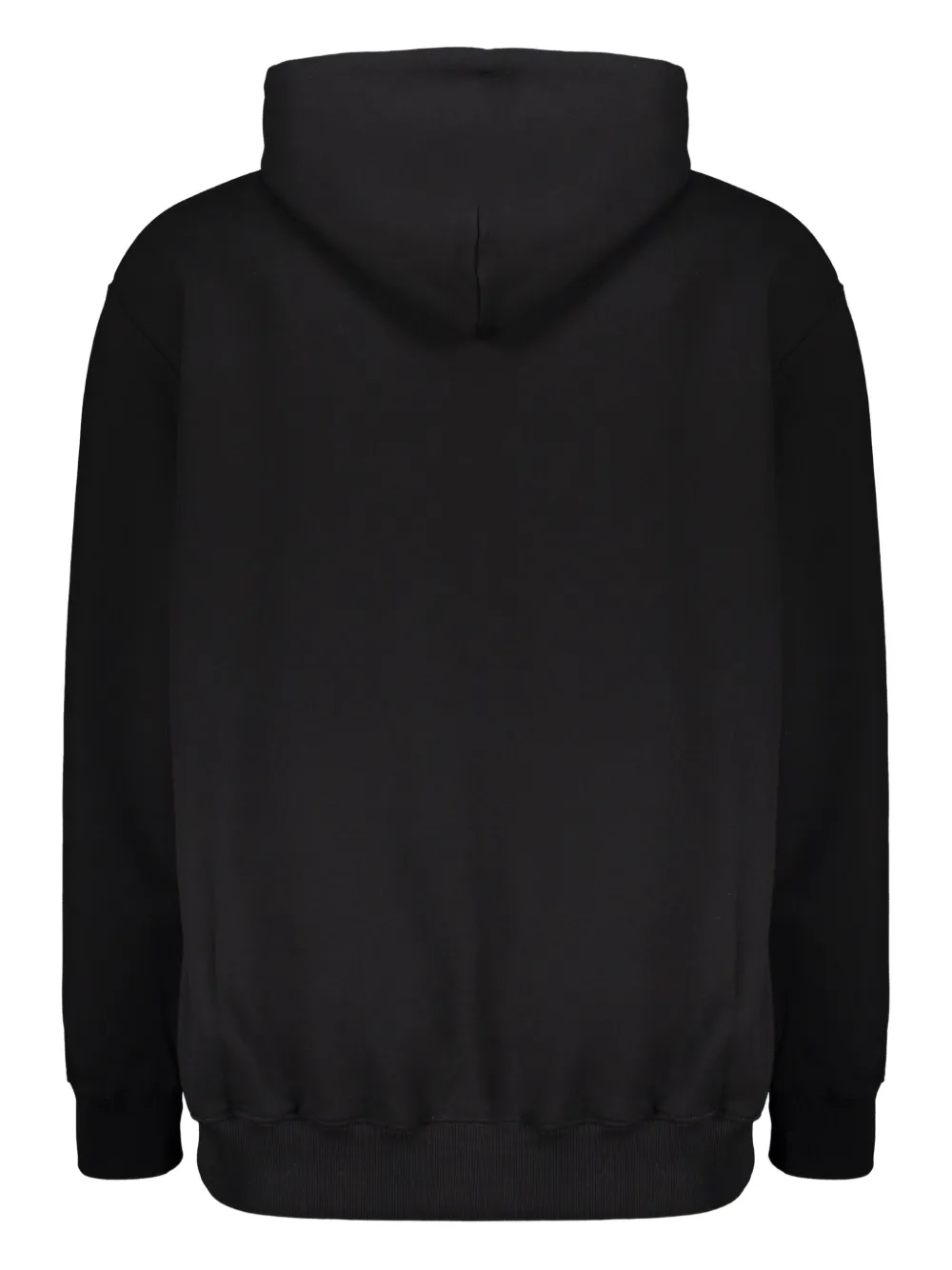 VETEMENTS logo-print ribbed-cuff hoodie Zwart